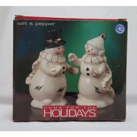 Home for the Holidays 2004 Snowman Couple Salt & Pepper Shaker Set #56005 - Picture 9 of 14